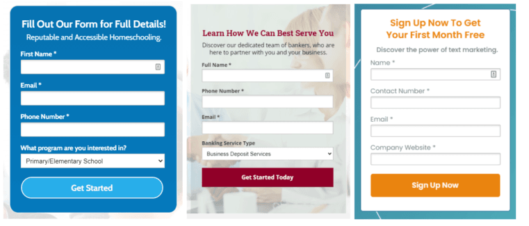 Landing Page Forms