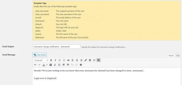 how to change wordpress username changer plugin screenshot1